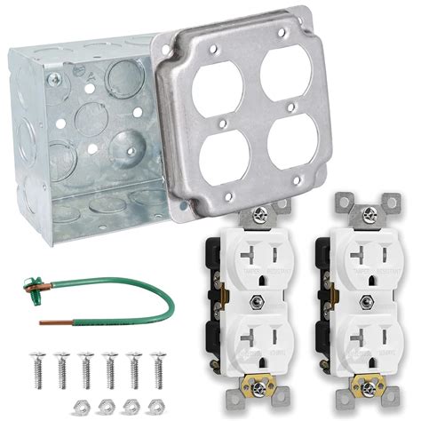 4 x4 single outlet painted metal boxes|4x4 electrical box kit.